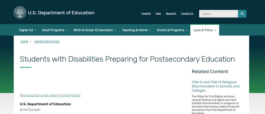 Students with Disabilities Preparing for Postsecondary Education